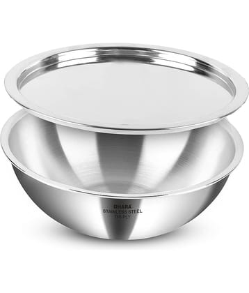 Dhara Stainless Steel Triply Stainless Steel Kadhai Induction Bottom Stainless Steel Handle 2.5 Thickness mm 18 cm Diameter ( 1 L )