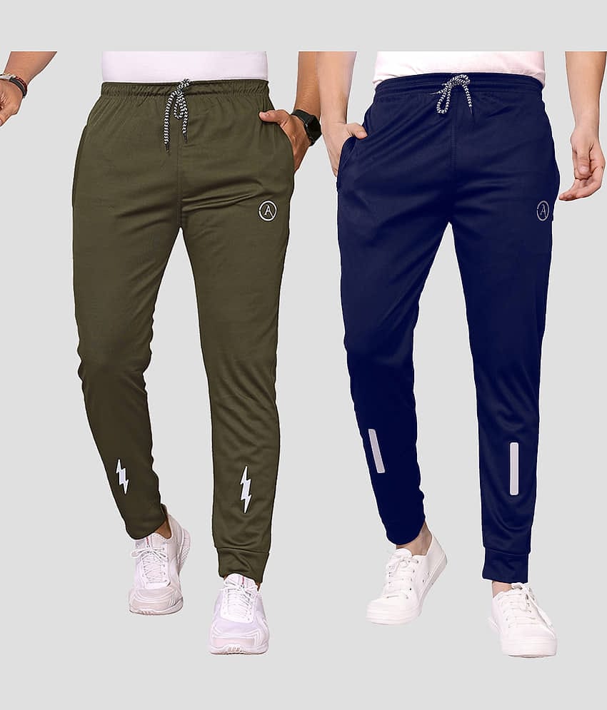Anand Multicolor Lycra Men's Joggers ( Pack of 2 )