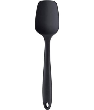 Baskety Black Silicone Serving Mixing Spoon Spatula ( Pack of 1 )