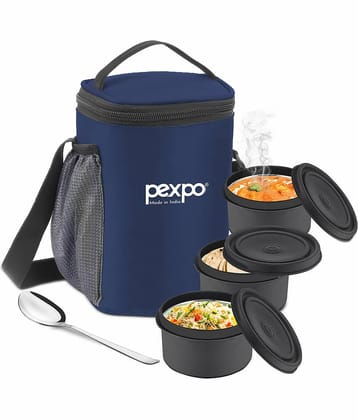 Pexpo - Micro Pro Lunch Box Stainless Steel Lunch Box 3 Container ( Pack of 1 )