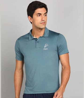 SLAGEN - Teal Blue Polyester Regular Fit Men's Sports Polo T-Shirt ( Pack of 1 )