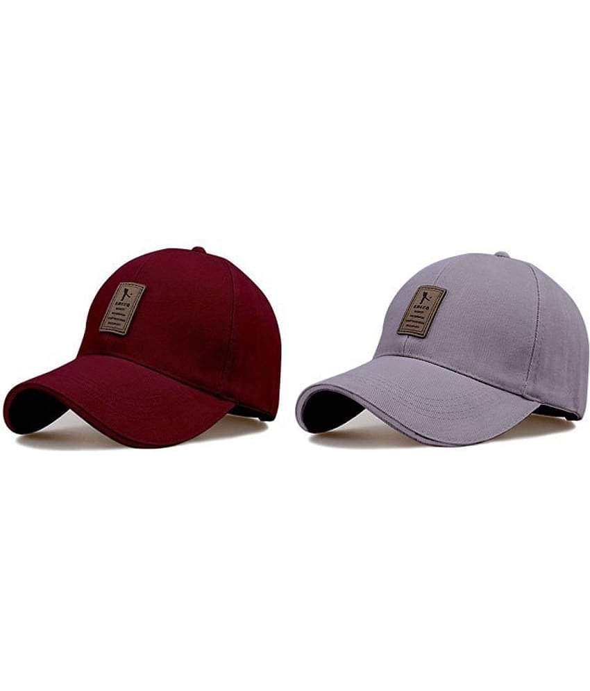 Bolax Pack of 2 cotton Men's Cap ( Grey )
