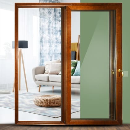 ZAFFIRO Aluminium-Clad Wood Sliding Premium Quality Door (in 8ft X 8ft)