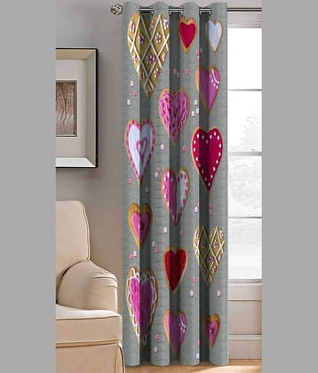 BELLA TRUE Abstract Printed Semi-Transparent Eyelet Curtain 5 ft ( Pack of 1 ) - Multicolor