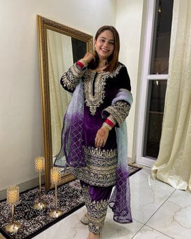 Designer Party Wear Look Top-Bottom And Dupatta