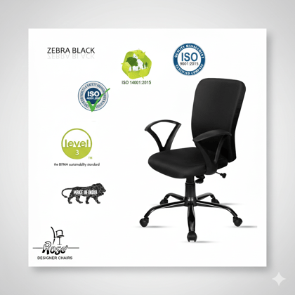ROSE Zebra Mid-Back Office Chair (Fabric Material)