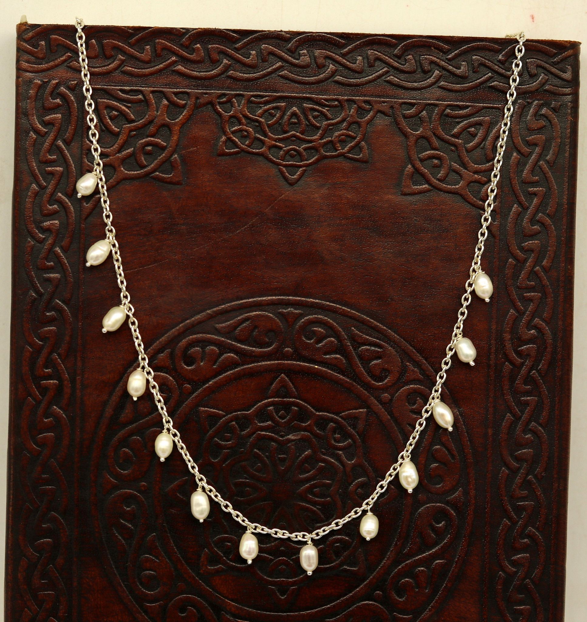 925 sterling silver handmade gorgeous charm necklace, excellent customized stylish bridesmaid belly dance necklace jewelry nec71-16  inches