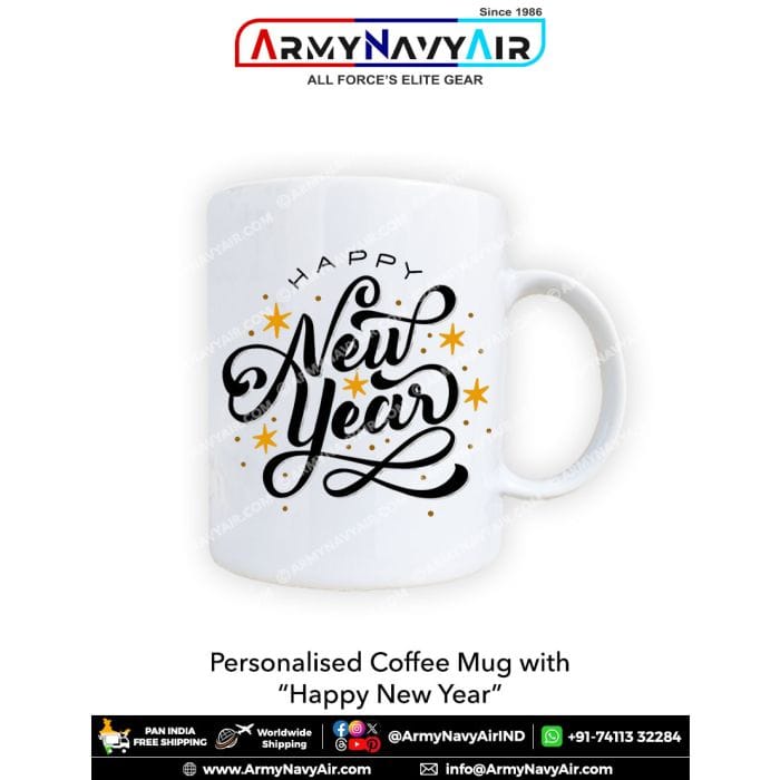ArmyNavyAir Personalised New Year Mug (350ml) | Durable Ceramic | Festive Gift