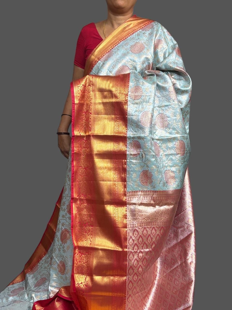 PURE SOFT SILK SAREE TISSUE SARI