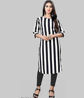 AK FASHION MALL Pack of 1 Crepe Printed Straight Women's Kurti - ( Multicolor )