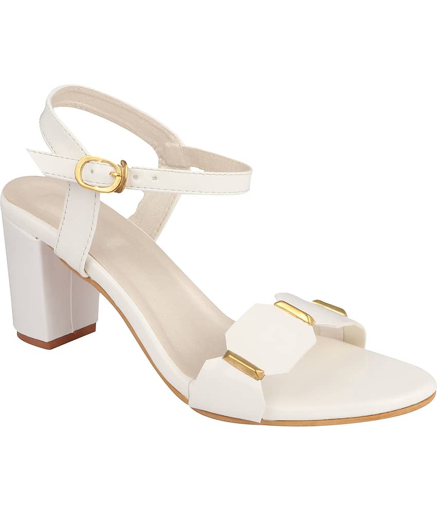 Shoetopia - White Women's Sandal Heels