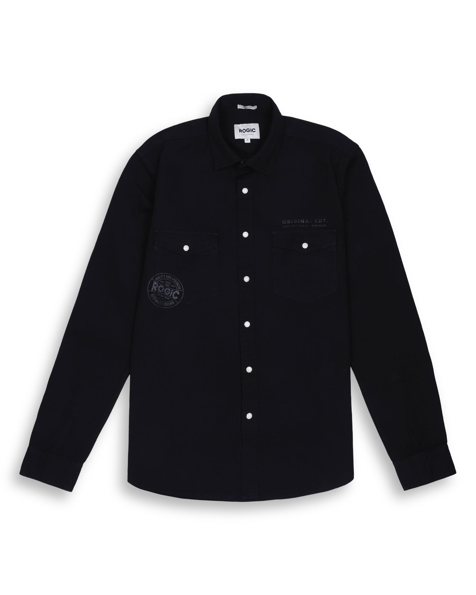 SOLID SHIRT IN BLACK-M