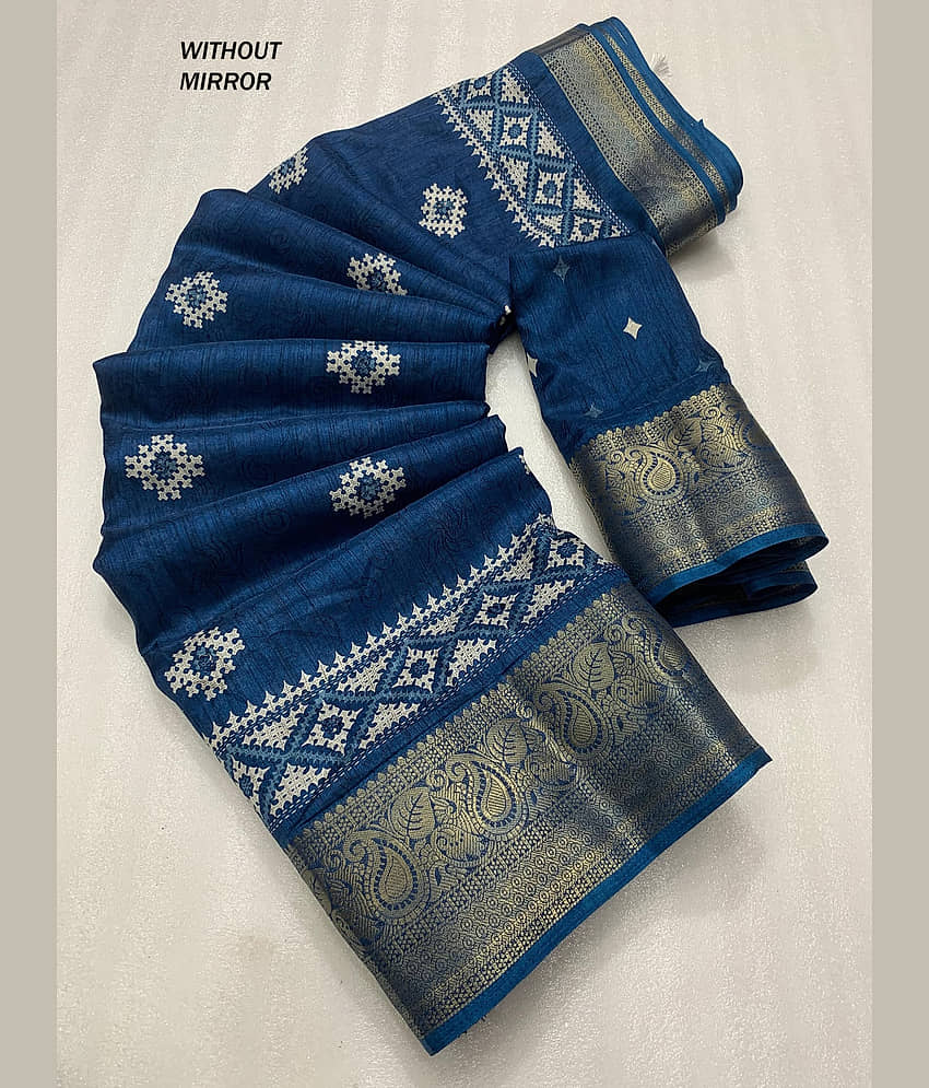 Bhuwal Fashion Cotton Printed Saree With Unstitched Blouse Piece ( Pink )