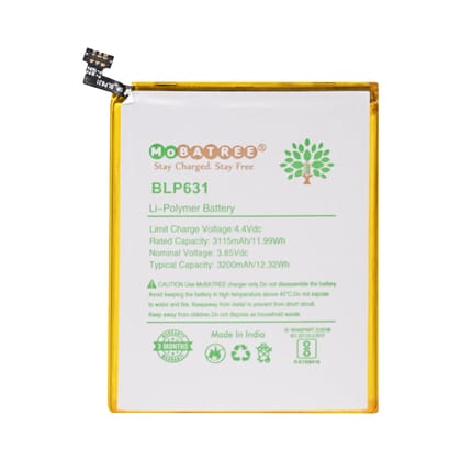 Mobatree BLP631 Original Mobile Battery for Oppo A77, A73, F3, F5, 3115 mAh (6 months Guarantee)