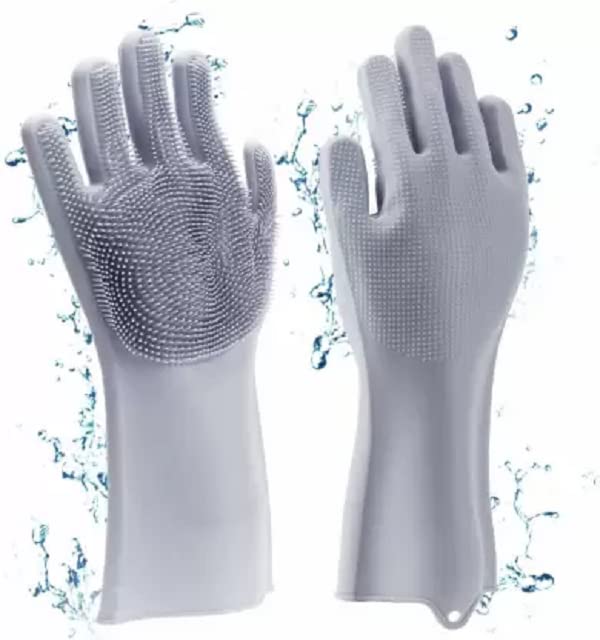 Elecsera Magic Dish Washing silicon Gloves, Silicone Cleaning Hand Gloves for Kitchen Dishwashing