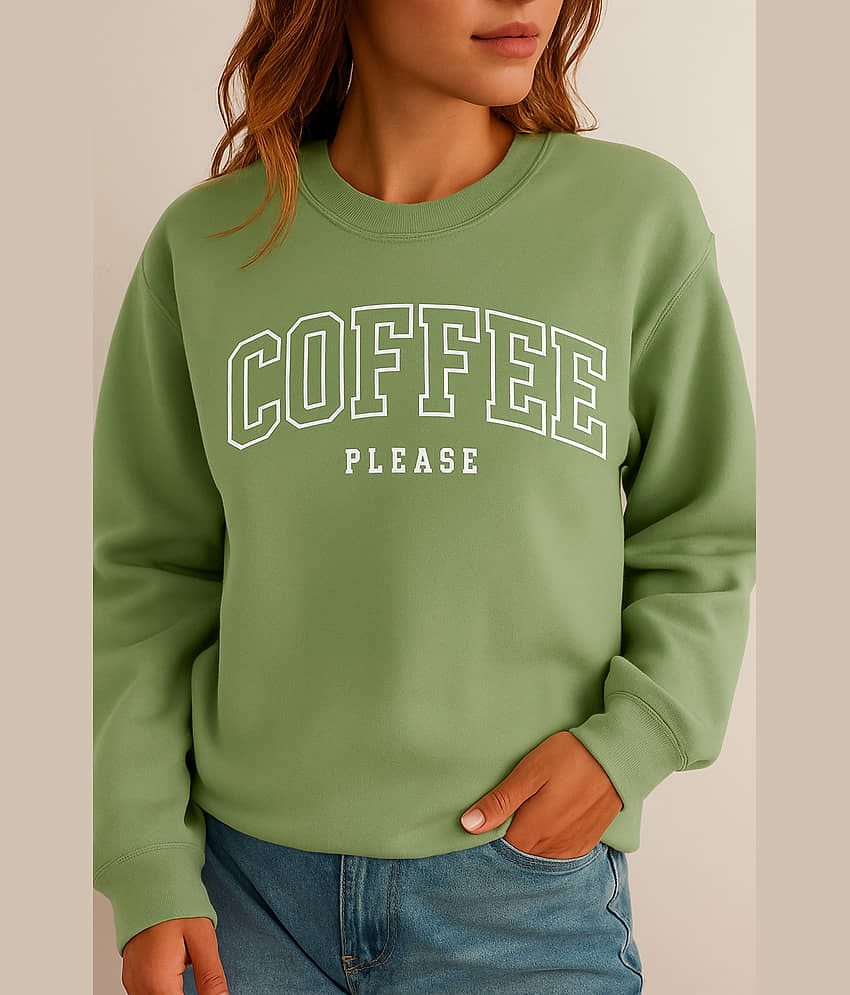 Kashian Women Fleece Round Neck Sweatshirt For Light Winters ( Peach )