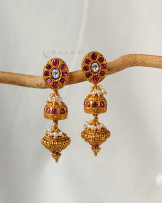Gold Polish Silver Earrings CHE2056