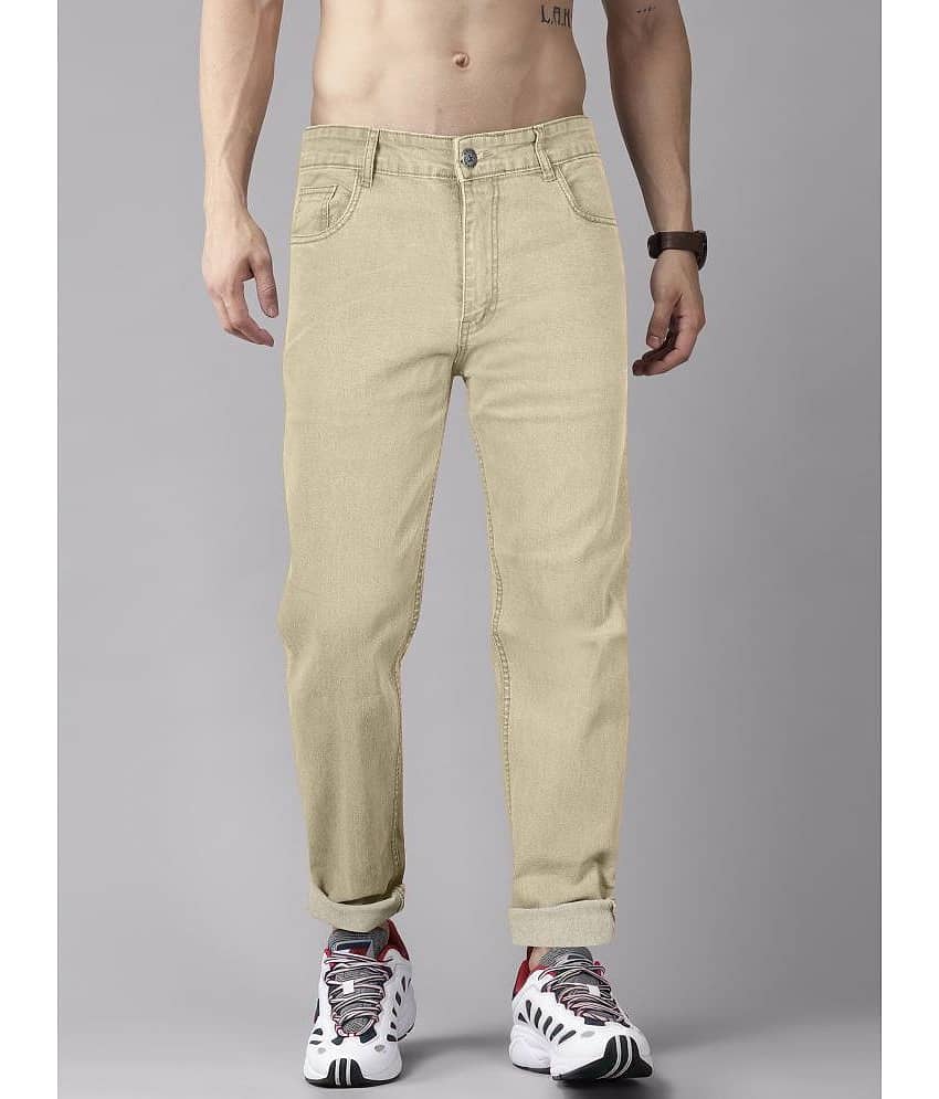 JB JUST BLACK Regular Fit Cuffed Hem Men's Jeans - Beige ( Pack of 1 )
