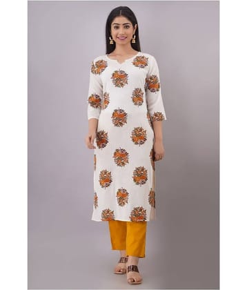 FABRR - White Straight Cotton Women's Stitched Salwar Suit ( Pack of 1 )