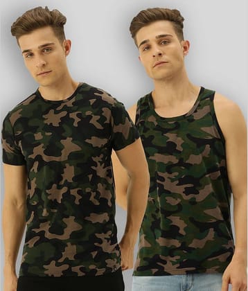 Veirdo Pack of 2 Cotton Regular Fit Men's T-Shirt ( Multicolor )