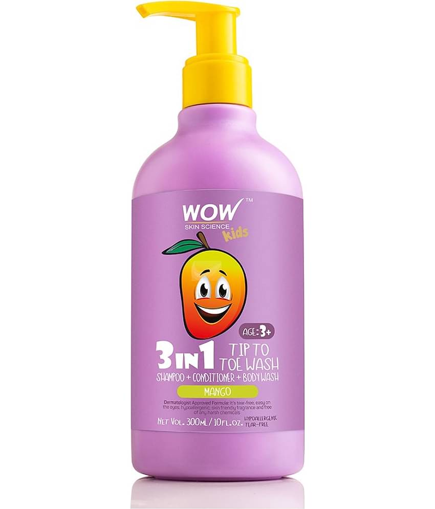 WOW Skin Science Kids 3 in 1 Tip to Toe Wash - Mango - 300 mL
