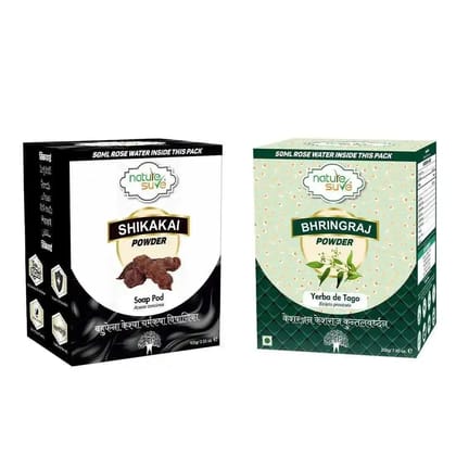 Nature Sure Combo - Shikakai Powder 100g and Bhringraj Powder 200g