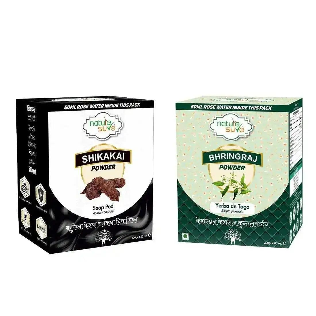 Nature Sure Combo - Shikakai Powder 100g and Bhringraj Powder 200g