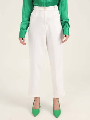 Women'S Luxury Banana Crepe Off White C Pant-30