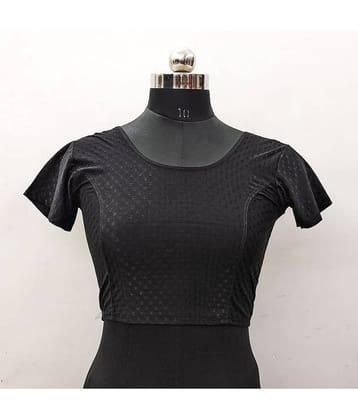Kanooda Prints Black Readymade without Pad Lycra Women's Blouse ( Pack of 1 )