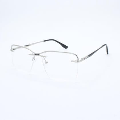 Lensoz Elite X Luxe Rimless Geometric 3 - Narrow - Silver & Black