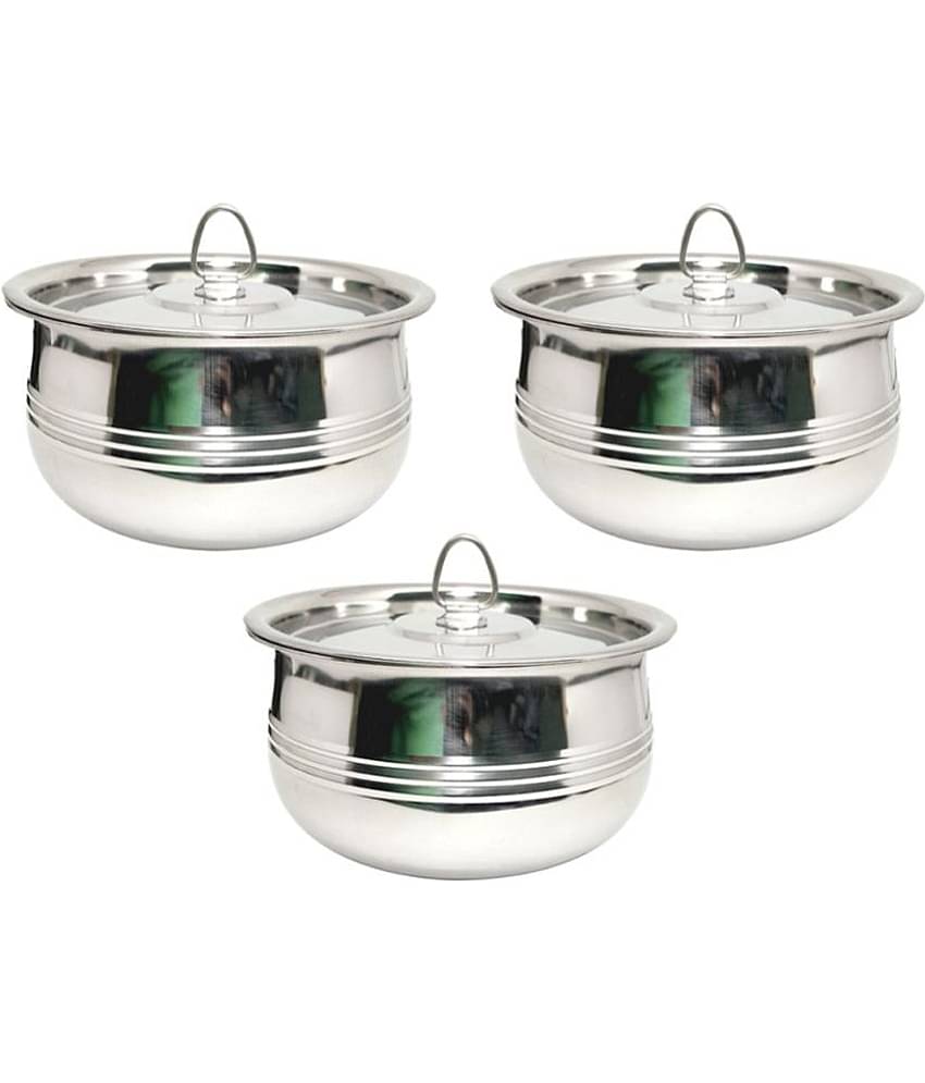 bartan hub - Stainless Steel Serving Bowl 300 mL ( Pack of 3 )