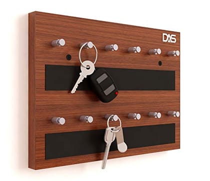 DAS Wall Mounted Home Décor Key Chain Holder/Organizer Key Hooks Classic Walnut (12 Knobs)- Dex