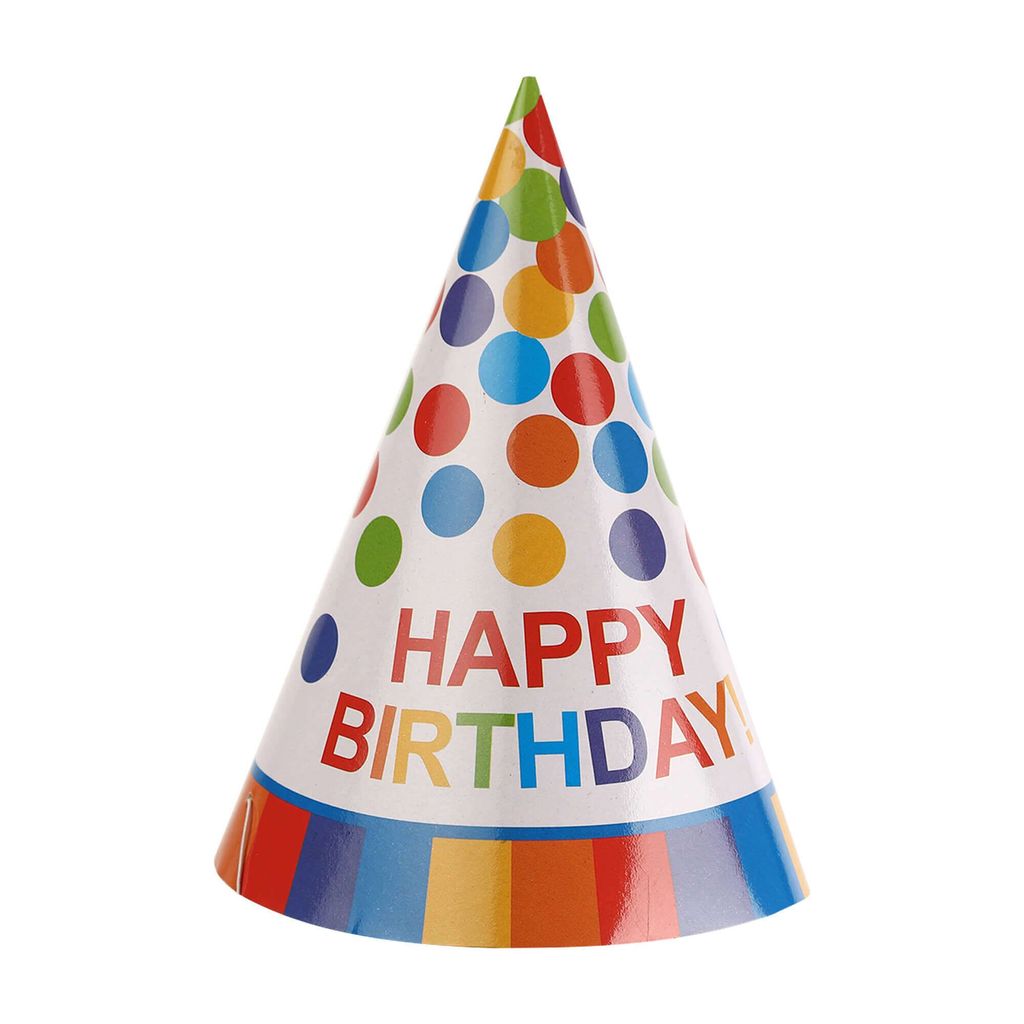 Happy Birthday Colorful Dots Hats - 8PC - Party and Festive Needs | Buy online on ZillyBuy