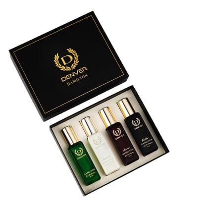 DENVER Hamilton Gift Set for Men - Hamilton, Imperial, Honour, Caliber - 20ML Each | Long Lasting Luxury Perfume EDP DENVER Hamilton Gift Set for Men - Hamilton, Imperial, Honour, Caliber - 20ML Each | Long Lasting Luxury Perfume EDP - 20 ml (Pack of 4)