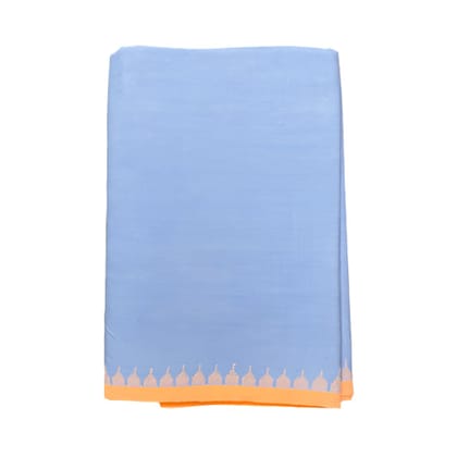 Linen Fanek (sky-blue) – Traditional Handwoven Manipuri Wrap-Around-Ataiba (Stiched)