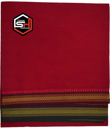 Shyam Handloom Cotton Men's Dhoti Red ( Pack of 1 )