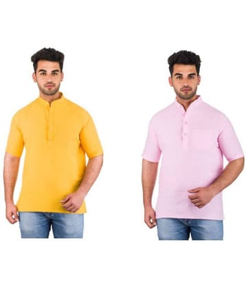 DESHBANDHU DBK Multi Cotton Men's Kurta ( Pack of 2 )