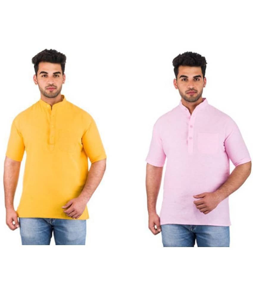 DESHBANDHU DBK Multi Cotton Men's Kurta ( Pack of 2 )