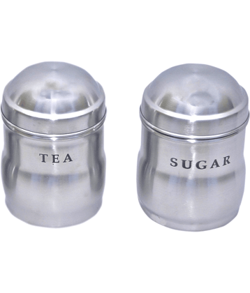 Dynore Maharaja Tea Sugar Steel Silver Food Container ( Set of 1 )
