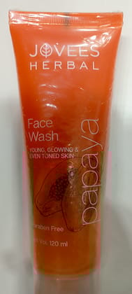 Jovees herbal face wash papaya young glowing even toed skin 120 ml