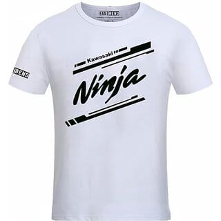 Fastbend Mens White Printed Cotton Blend Round Neck T-Shirt