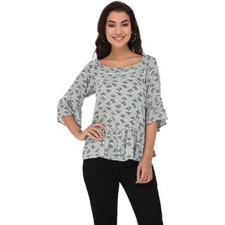 Purys Women Green Floral Regular Top
