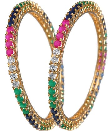 Youbella Multicolor American Diamond Bangle Set