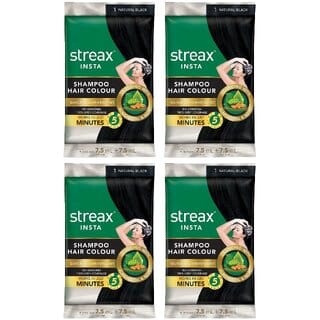 Streax Natural Black 1 Shampoo Hair Colour - 7.5g+7.5ml (Pack Of 4) Streax Natural Black 1 Shampoo Hair Colour - 7.5g+7.5ml (Pack Of 4)