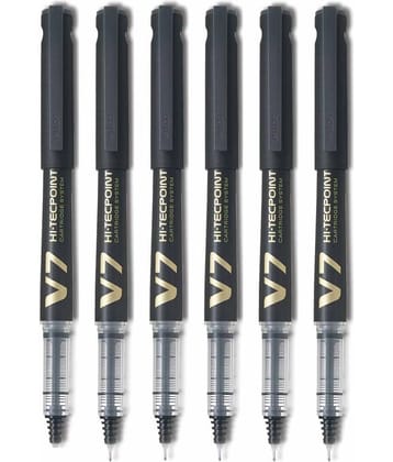 Pilot Hi-Tecpoint V7 Cartridge Pen Black Pack of 6