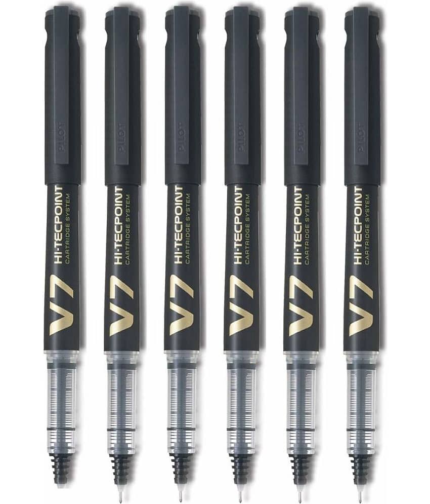Pilot Hi-Tecpoint V7 Cartridge Pen Black Pack of 6
