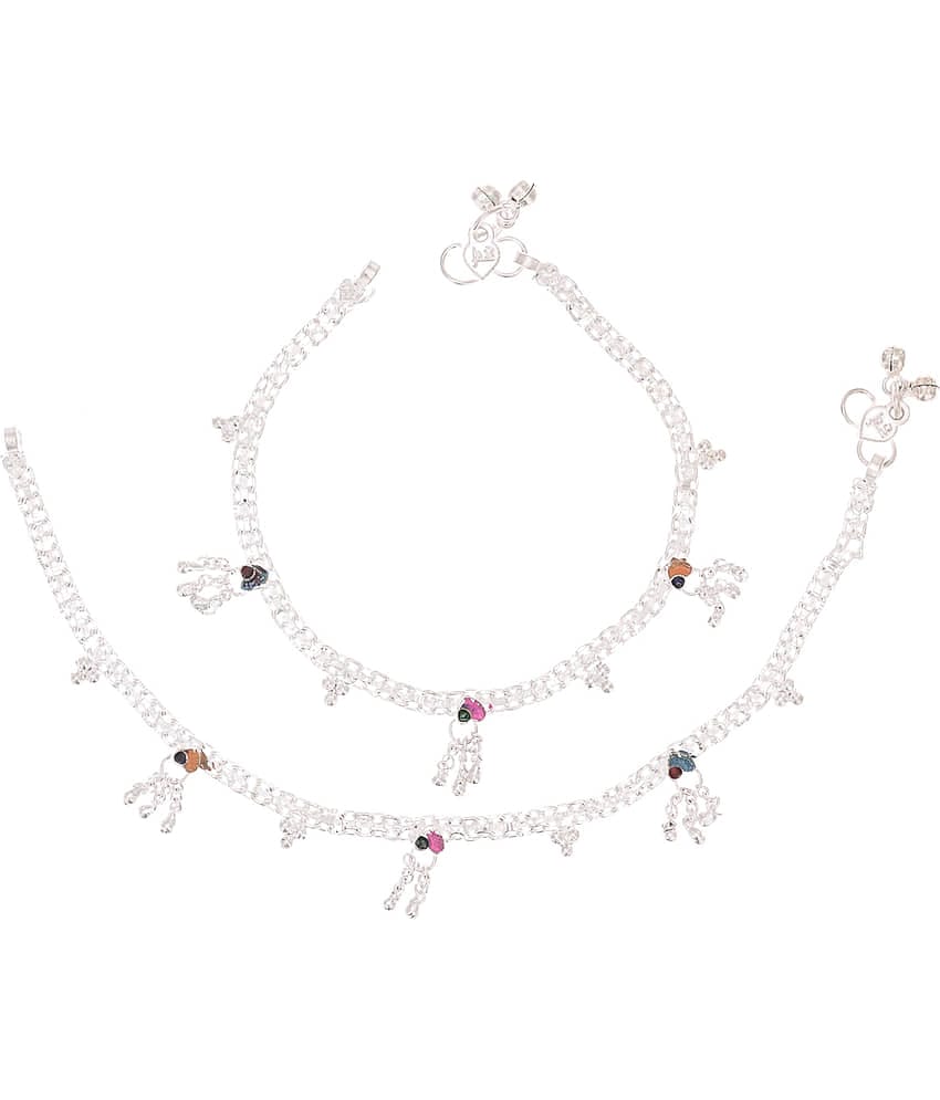 AanyaCentric - Silver Anklets ( Pack of 1 )