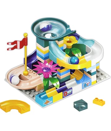 Rainbow Riders 91 PCS Variable Sliding Marble Race Run, City Building Blocks for Boys & Girls Funnel Variety Slide for 3+ Years Kids