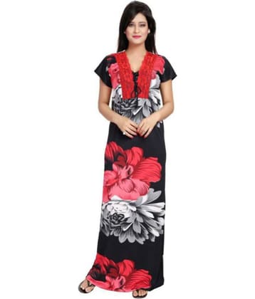 Gutthi Satin Nighty & Night Gowns - Red Single