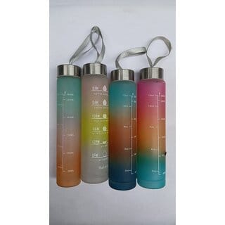 Motivational Water Bottle , Unbreakable Leakproof BPA free Sipper Bottle for Office, Sports, Gym - 280 ml - Pack of 4